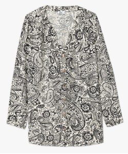 Chemise à manches longues imprimée femme grande taille